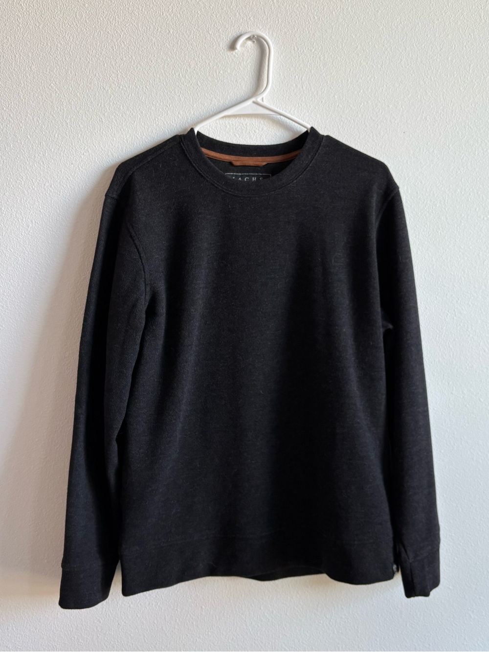 Jachs Men's Charcoal Gray Crewneck Sweater, S